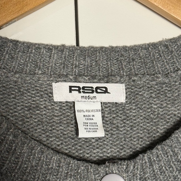 RSQ Gray Women's Cardigan with Bow Details - Picture 4 of 5